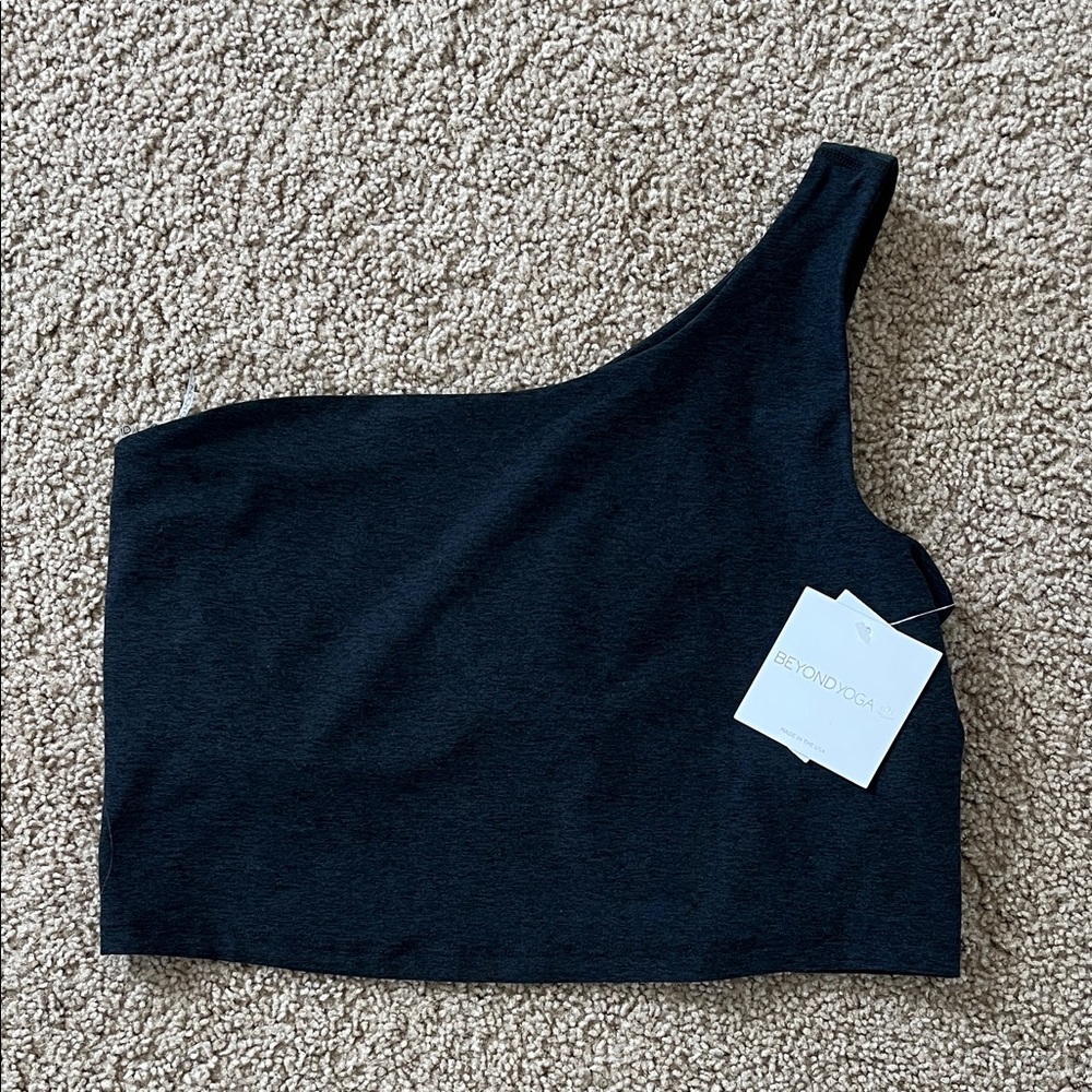 Beyond Yoga One-Shoulder Navy Tank Top